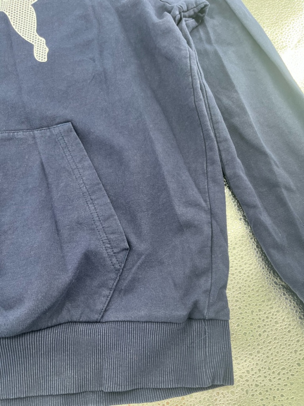 Puma Men’s Navy Crewneck Hoodie with White Logo - Picture 5 of 8